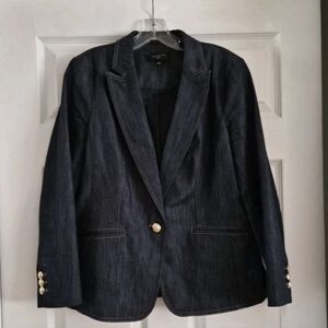 Talbots Navy Denim Blazer with Gold Buttons